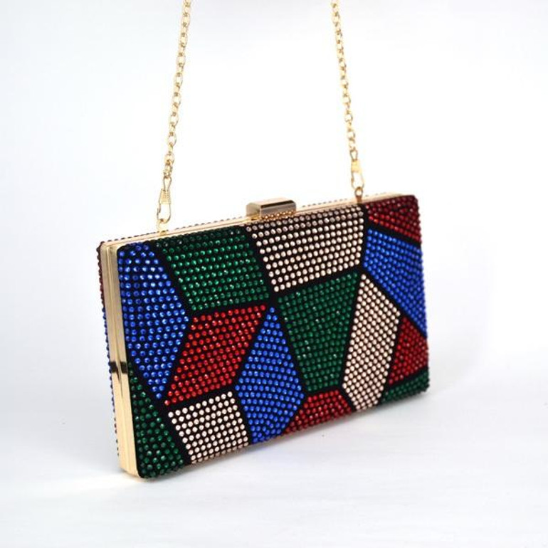 Multi color Purse Crystal mini wedding party clutch evening bag handbag Wristlets women's shoulder bag with Chain Clutch Bag 817