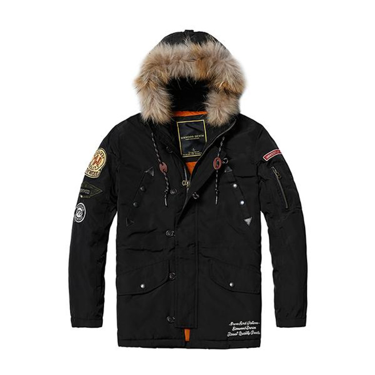 SIMWOOD Brand 2017 new winter coats epaulet men badge pattern parkas fashion streetwear warm clothing MF9503