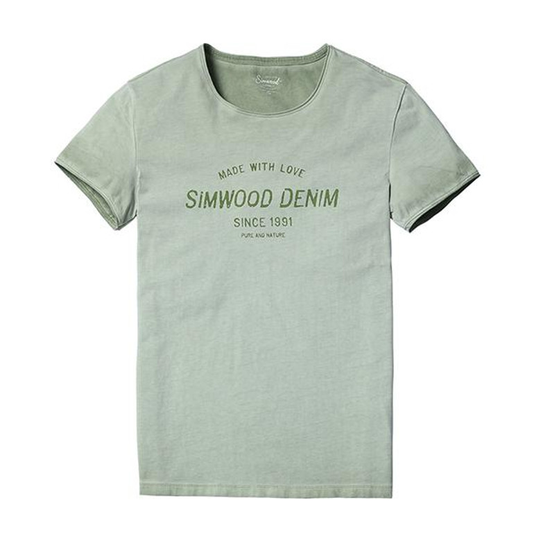 SIMWOOD 2017 Summer New Fashion Vintage T Shirts Men 100% Pure Cotton Curled Hem Slim Fit Short Sleeve TD1158