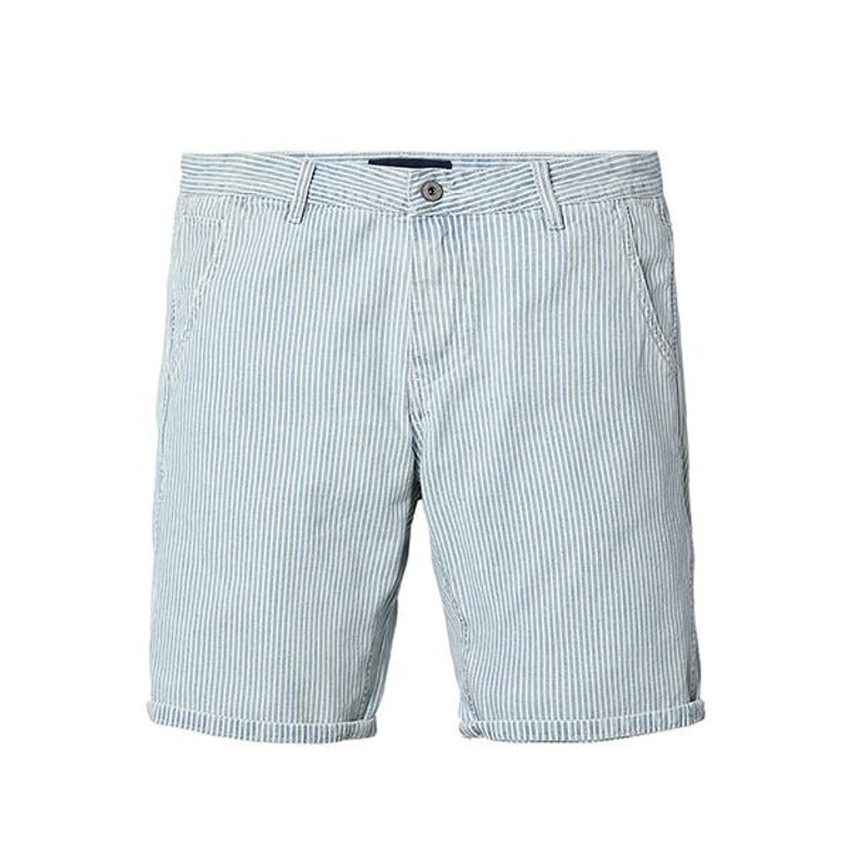 SIMWOOD 2017 New Summer New Denim Shorts Men Striped 100% Pure Cotton Slim Fit Vintage Knee Length Brand Clothing ND017012
