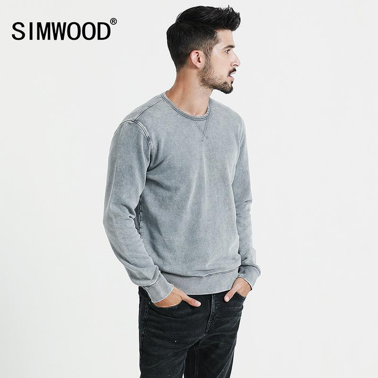 SIMWOOD 2017 Autumn New Hoodies Men Vintage Casual Sweatshirts Slim Fit Streetwear Plus Size High Quality WT017005