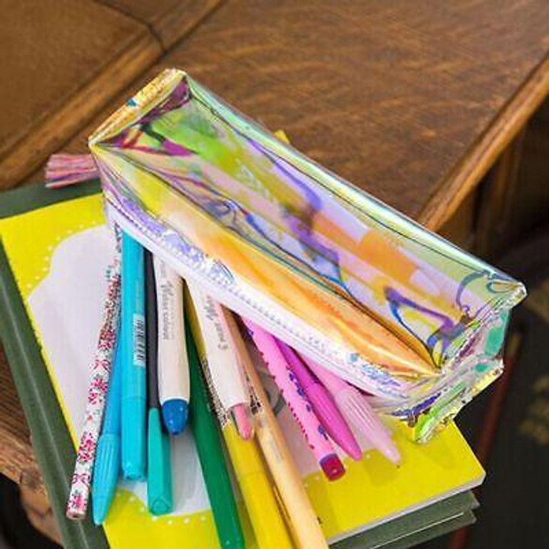 Kawaii Women Colorful Laser Transparent Cosmetic Bags Case Cosmetic Bag Makeup Pouch