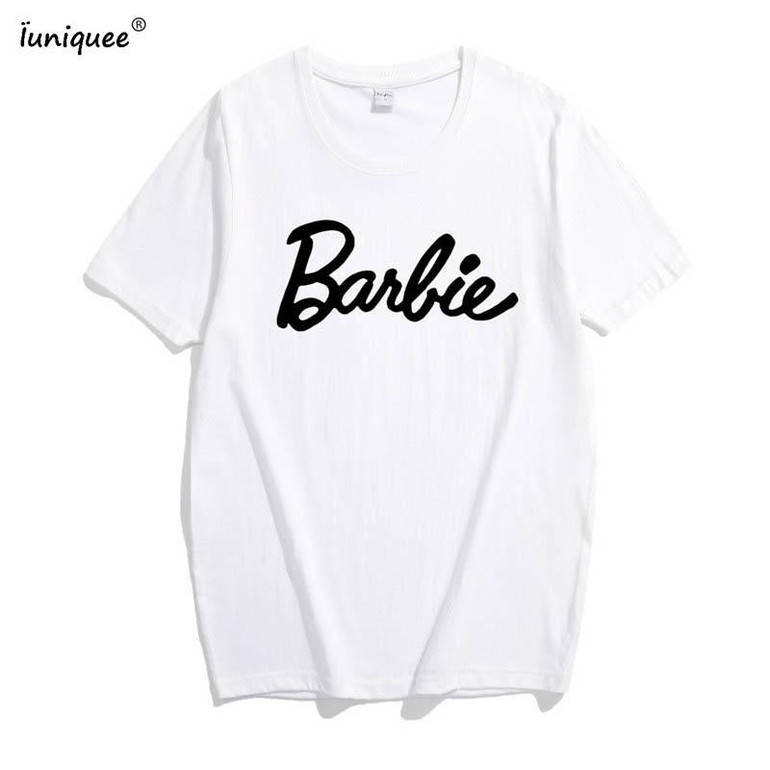 kawaii Barbie sweet College style women t-shirt 2018 summer hot sale cute t shirt 100% cotton fashion casual slim fit top tees