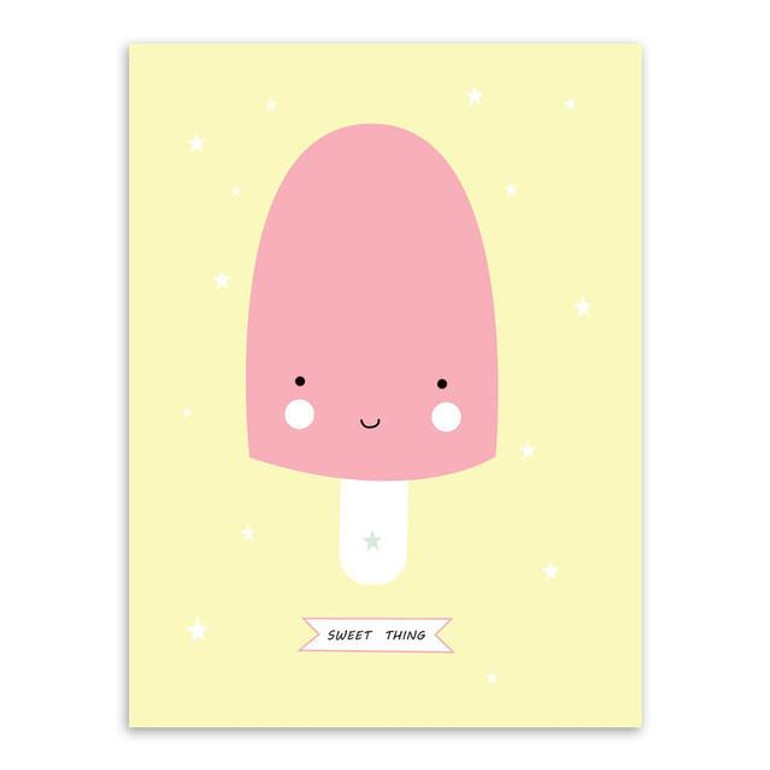 Kawaii Animal Panda Poster Print Nordic Cartoon Penguin Nursery Wall Art Picture Kids Baby Room Decor Canvas Painting No Frame