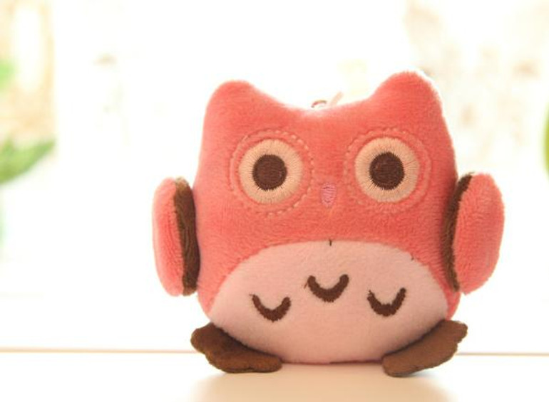 Kawaii 3Colors - OWL DOLL Plush Stuffed TOY ; Keychain Sucker String Pendant Plush TOY DOLL ; Weddng Bouquet TOY DOLL