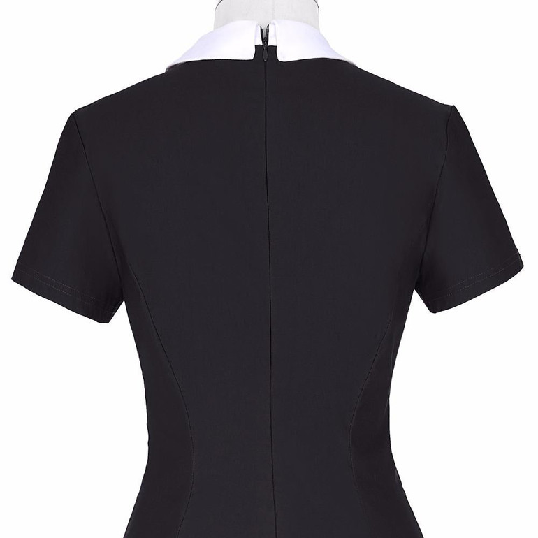 Kate Kasin Office Dresses Women 2017 Summer New Fashion Short Sleeve Pencil Dress Ladies Casual Work Dress With White Collar