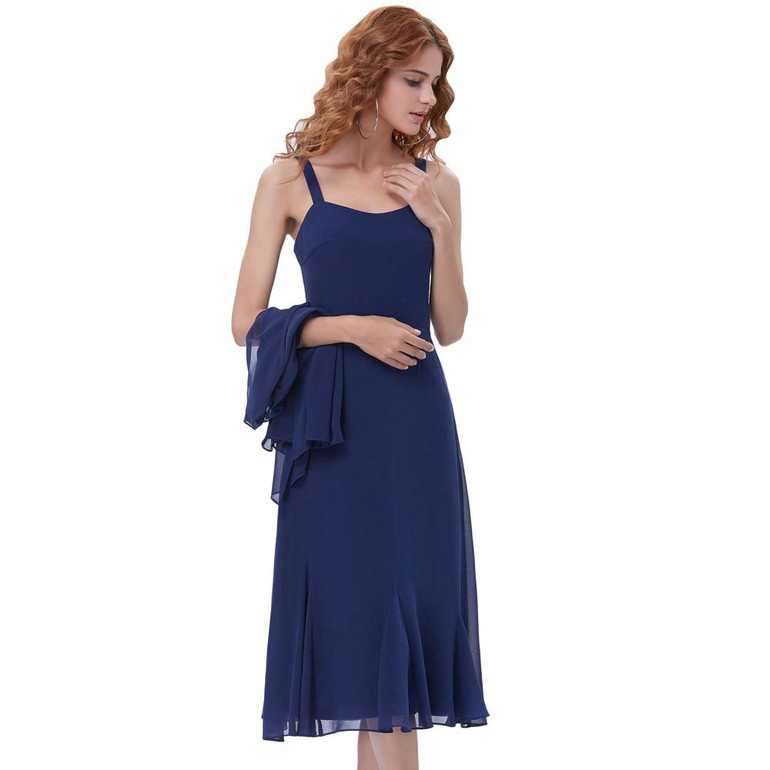 Kate Kasin Cocktail Party Dress 2018 Elegant Short Cocktail Dresses with Cape Open Front Navy Blue Prom Dress Vestido Coctel