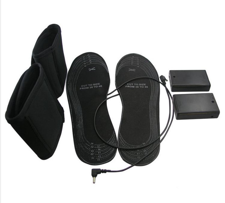 Eco Safe 1 Pair USB Electric Powered Heated Insoles For Shoes Boots Keep Feet Warm Size 38-46 EVA Material Warming Black Insoles