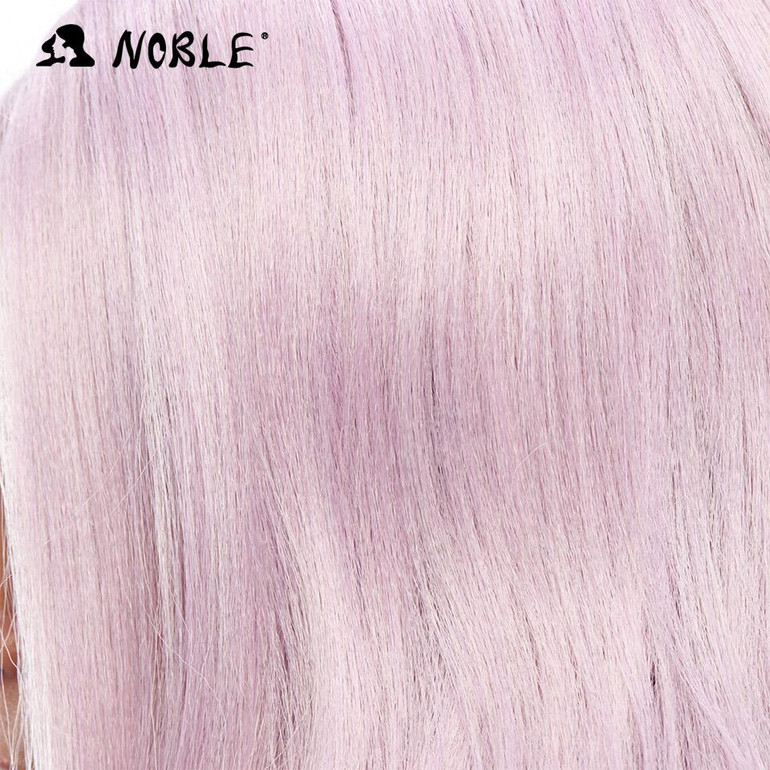 Noble Wavy Wave Lace Front Wigs 20 Inch Long Pink Kanekalon Synthetic Cosplay Wigs For Black Women Heat Resistant Free Shipping