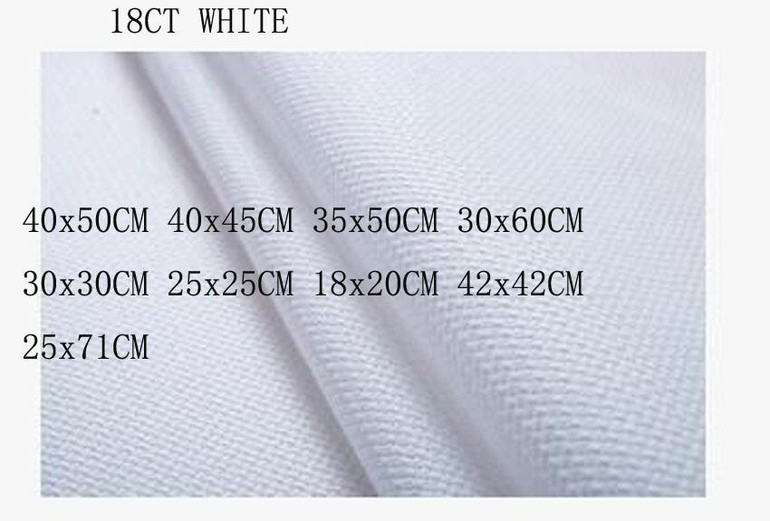 NJCS Aida 18ct white cross stitch fabric canvas over sew the edge 2 #26 needles high quality fabric for x stitching small grid