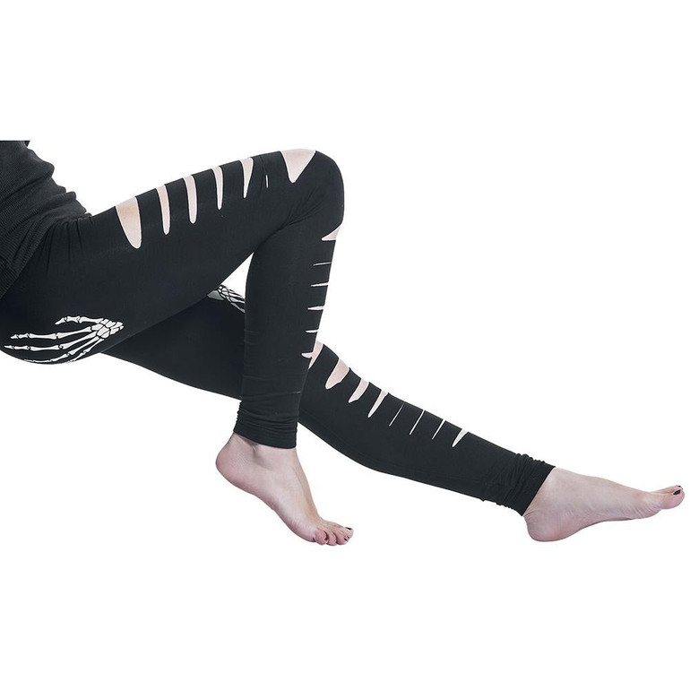 2018 New Fashion Skull Printed Hollow Hole Women Leggings Woman Pants high quality