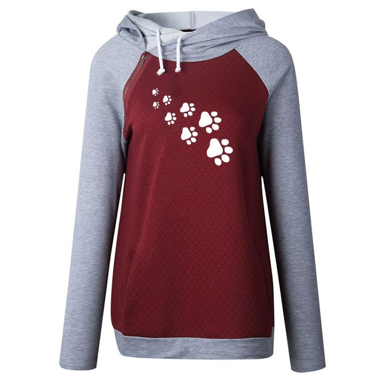 2018 New Fashion Funny Cats Footprints Patterns Kawaii Sweatshirts Tops Femmes Printing Youth Loose Harajuku Creative Buckle