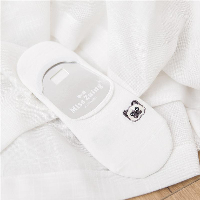 2018 new fashion 5 pairs women socks slippers cute cartoon animal cotton high quality women's boat socks for women invisible