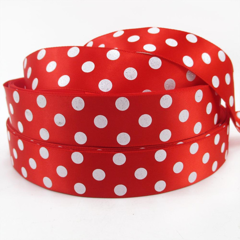 David accessories 1"(25mm) glitter dot satin ribbon printed polyester ribbon 5 yards, DIY handmade materials,5Y44263