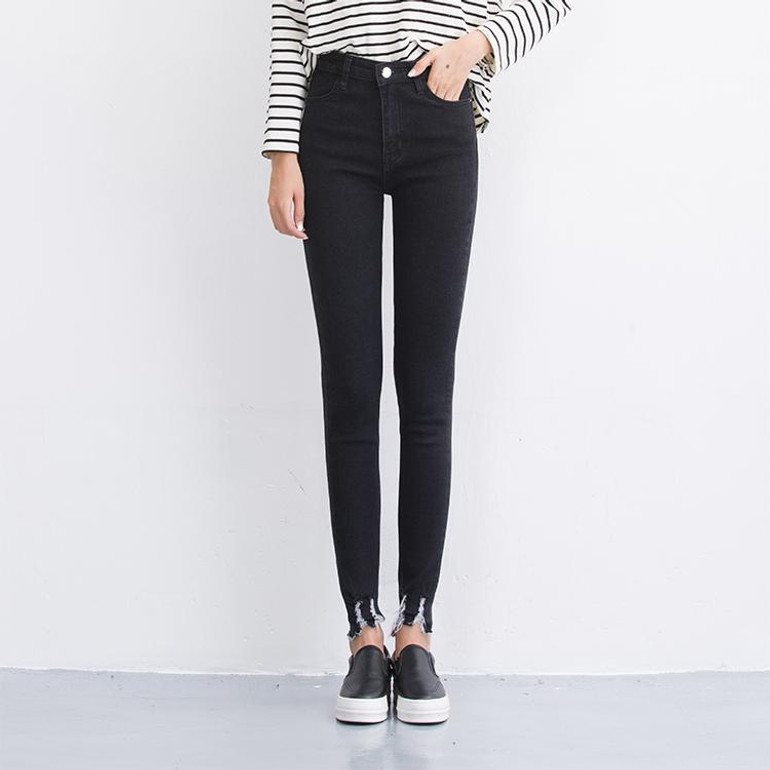 Dark Blue High Waist Jeans Women Skinny Ripped Jeans Denim Trousers Fashion Pencil Jeans For Women Stretch Pants Women