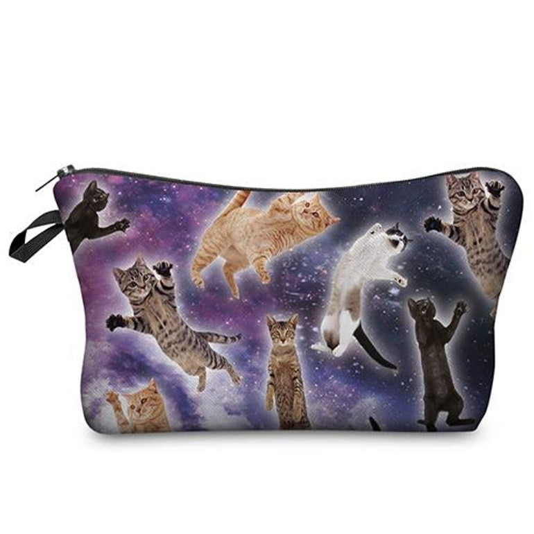 DAOXI 3D Printing Cosmetic Bags Animal Cats Women Fun Organizer Makeup Storage Gift for Girls 10006