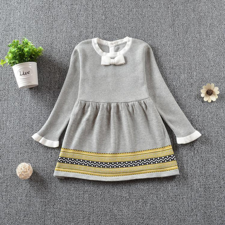 Danmoke Thick Warm Girl Dress Christmas Party Dresses Knitted Chiffon Winter Kids Girls Clothes Children CLothing Girl Dress