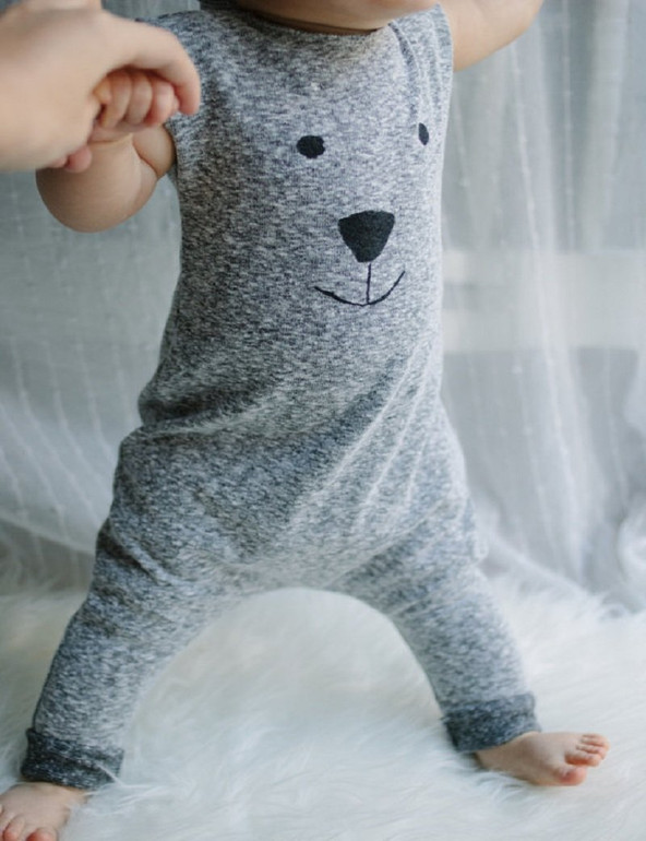 Baby Girl Boy Sleeveless Bear Rompers Babygrows Playsuit One-piece Outfits