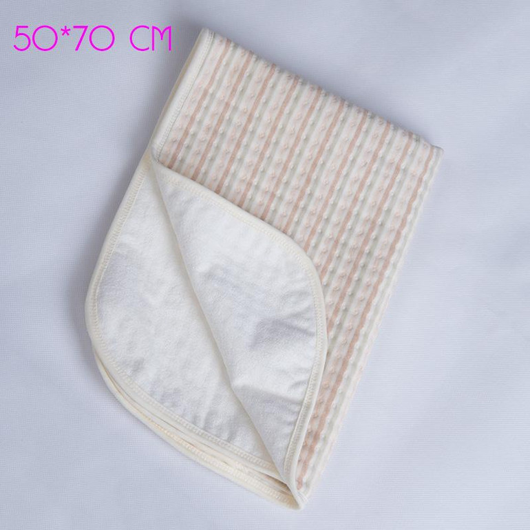 Baby Diaper Changing Mats 4 Layers Natural Colored Cotton Portable Nappy Changing Cover TPU Waterproof Washable Crib Change Pad