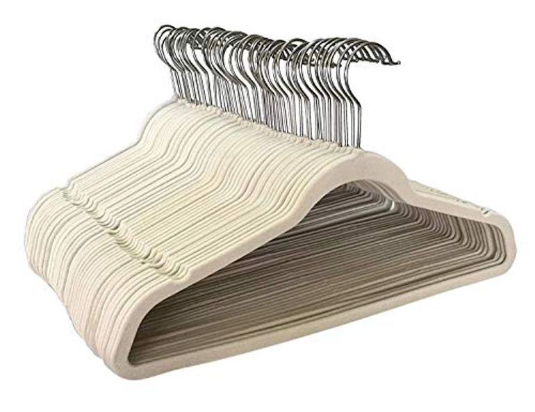 Jeronic 50 Pack Beige Velvet Hangers Clothes Hangers Velvet Hanger Clothing Hangers Clothes Hanger Suit Hanger Ultra Thin No Slip for Shirts, Suit Jeronic 50 Pack Beige Velvet Hangers Clothes Hangers Velvet Hanger Clothing Hangers Clothes Hanger Suit Hanger Ultra Thin No Slip for Shirts, Suit