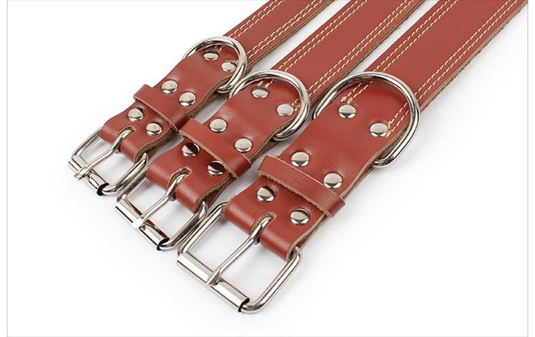 Punk Style Spiked Pet Dog Collar Round Bullet Nail Rivet Studded Collar Neck Strap Pitbull Collar PU Leather Pet roducts