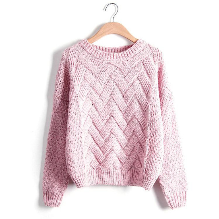Pull Femme 2016 Autumn Winter Women Sweaters And Pullovers Plaid Thick Knitting Mohair Sweater Female Loose Variegated B77