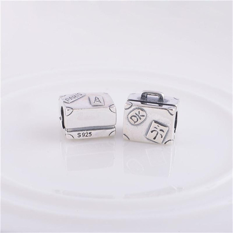 Suitcase Fits European Bracelet Sterling Silver Jewelry Beads European Women Charm Travel to Paris Handbag DIY Fashion Jewelry