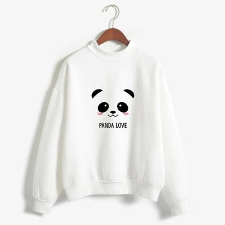 Sudaderas Mujer 2017 Cute Hoodies Women Kawaii Harajuku Shy Panda Letters Printed Sweatshirt Moletom Feminino Pullover