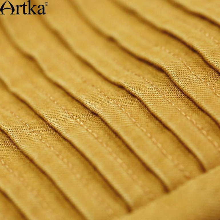 Artka Women's Autumn New Ethnic Patchwork Cotton Ankle-Length Pants Vintage Mid-waist All-match Pencil Pants KA10165Q