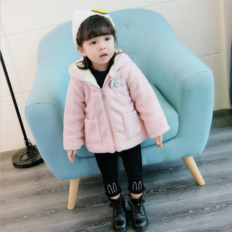 Baby Girl's Outwears Toddler Clothing Chirldren Printed Jacket Rabbit Hooded Infant Warm Coats Fashion Kid Winter Animal Clothes