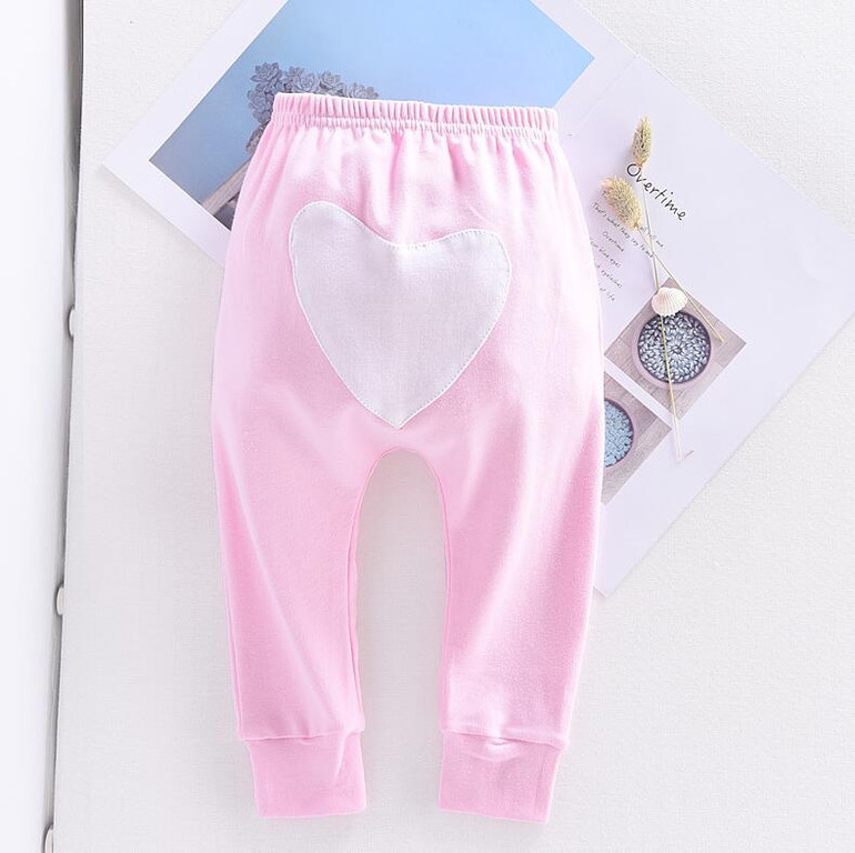 Spring Autumn Baby Boys Harem Pants 100% Cotton Good Quality Heart Pants Kids Casual Clothing Long Trousers Ruffle PP Pants DS19