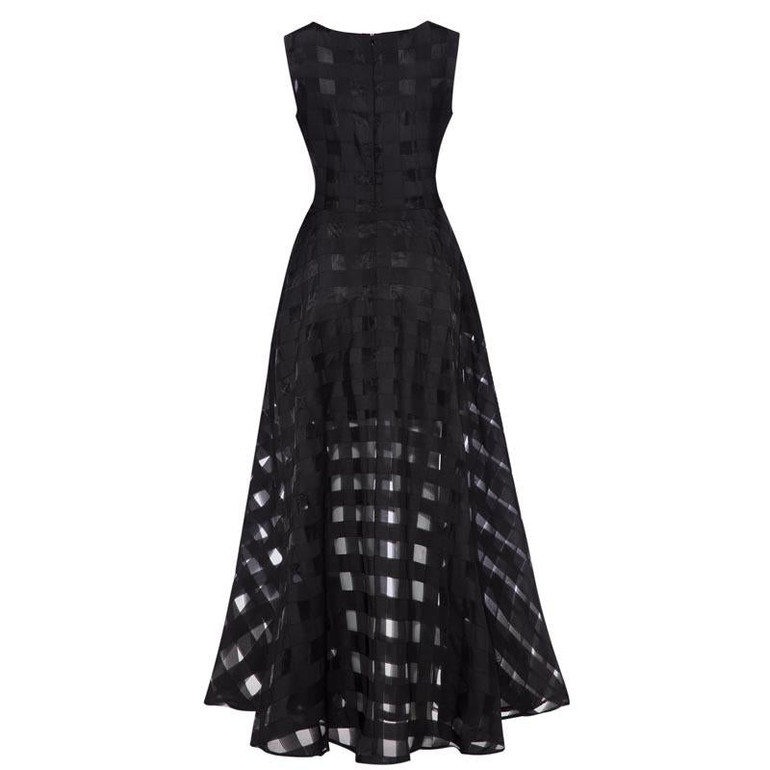 Sisjuly 2017 maxi summer plaid women dress new long organza day dress vestidos de festa satin fashion style black women dress