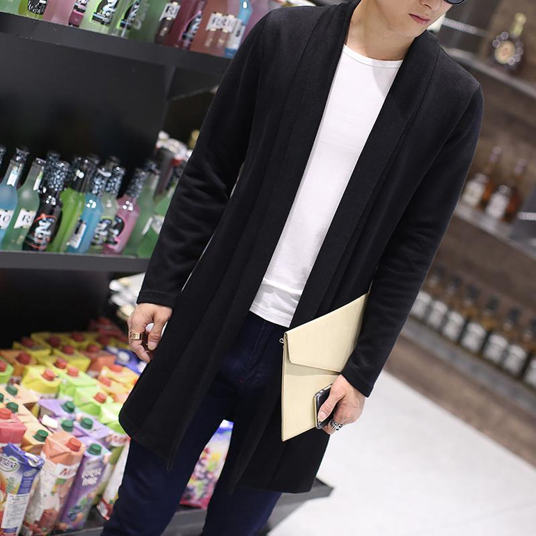 5xl Plus Size men's pure color long thin cardigan sweater/thin body big size sweater 2017 spring autumn fashion cardigan