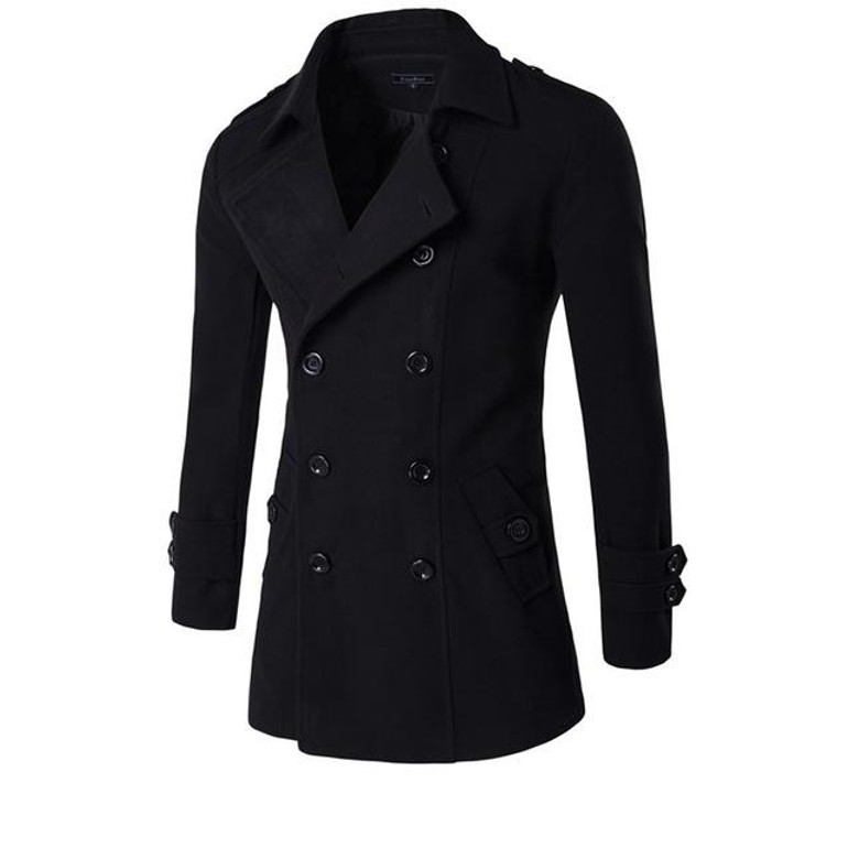 2017 Autumn Winter Mens double breasted Trench Coat Fashion Long Men Coat Trench Homme Gabardinas Para Hombre Windbreaker jacket