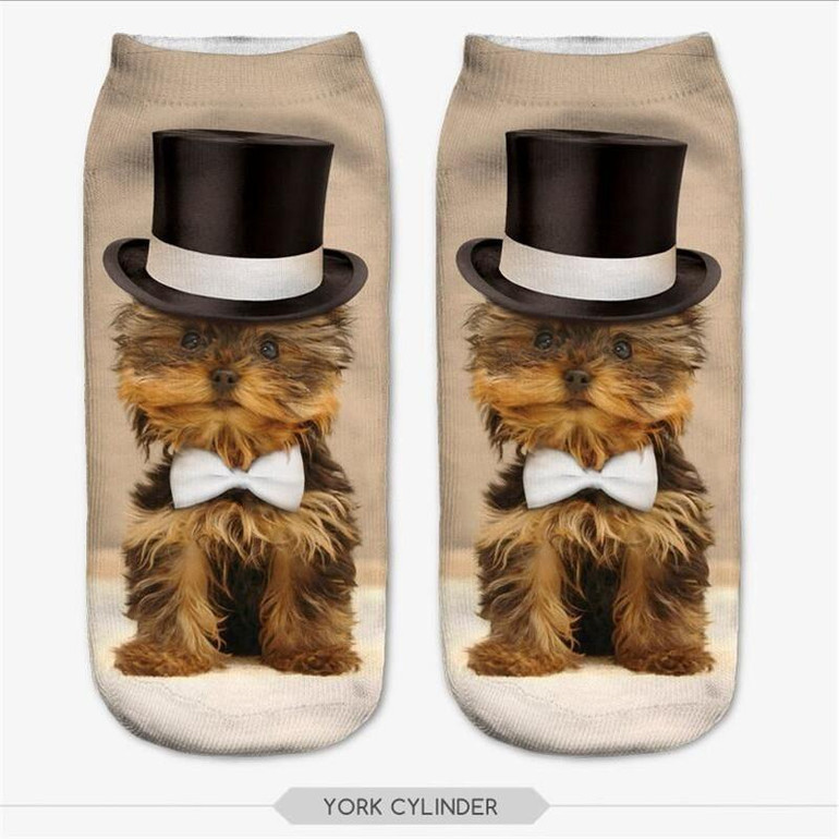 3D Printed Socks Women Cotton Comfortable Unisex Cute Short Socks Low Cut Ankle Socks Multiplecolors Animal Shape Dog Art Socks