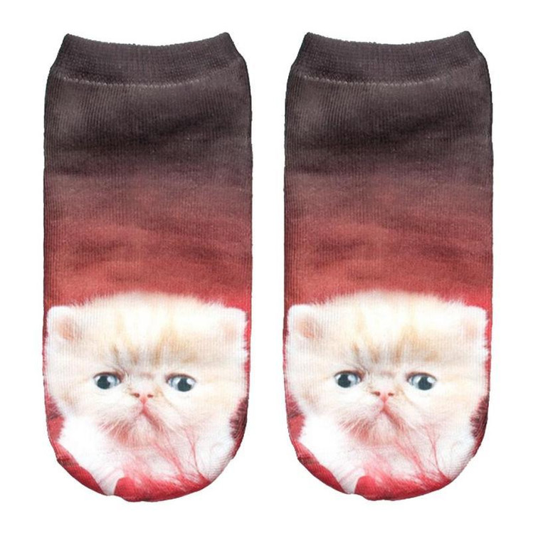 3D Printed Decoration Animal Women Socks Casual Cute Cat Unisex Low Cut Ankle Sock Novel Style Moistureproof Sokken Socks Meias