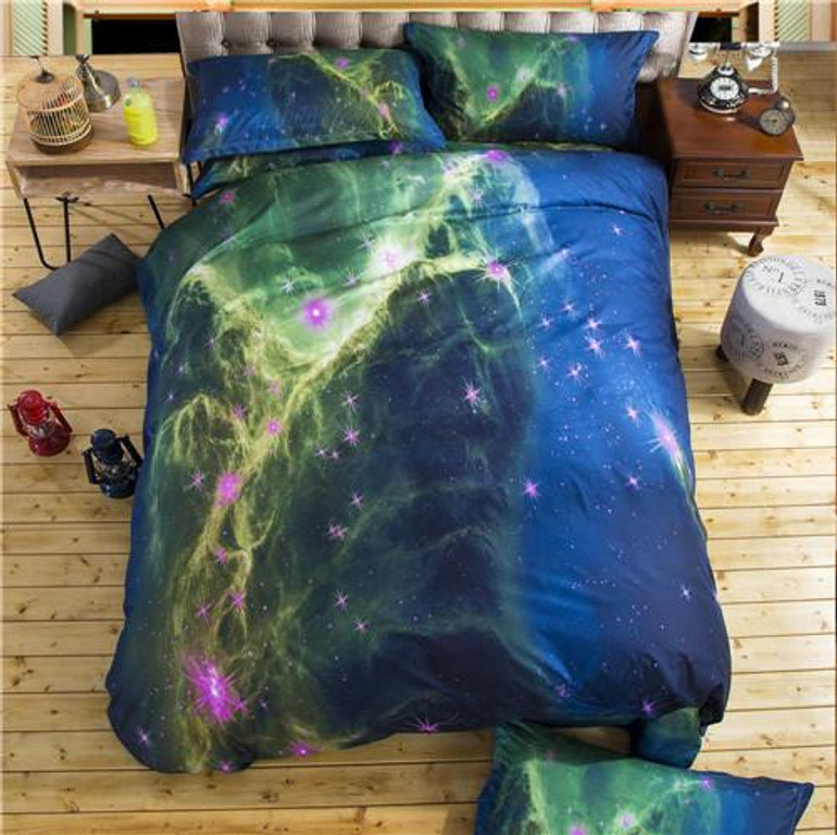 3d Galaxy Duvet Cover Set Single double Twin/Queen 2pcs/3pcs/4pcs bedding sets Universe Outer Space Themed Bed Linen Bed Sheet