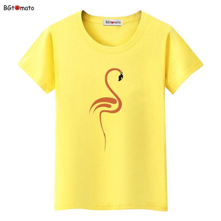 BGtomato beautiful Flamingo printing t shirts for women summer cool animal tops super fashion new style casual tee shirts
