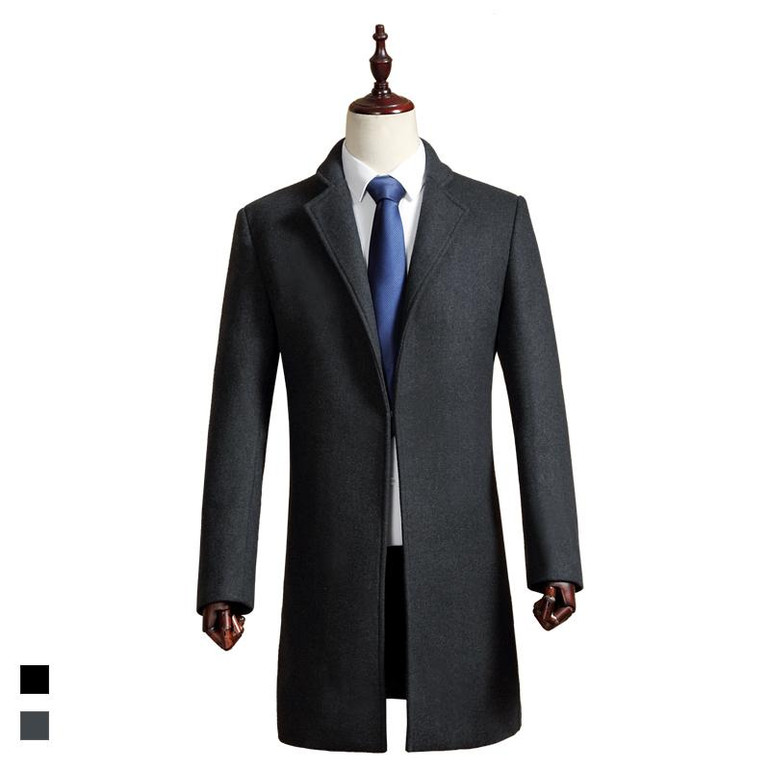 BFSBOYS Winter wool coat men long sections thick woolen coats Mens Casual Fashion Jacket casaco masculino palto peacoat overcoat