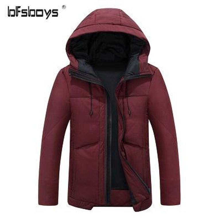 BFSBOYS Brand 2017 Winter Warm Jacket Men Duck Down Jacket Ultralight Down Jacket With Hood Outerwear Parka With Carry Bag