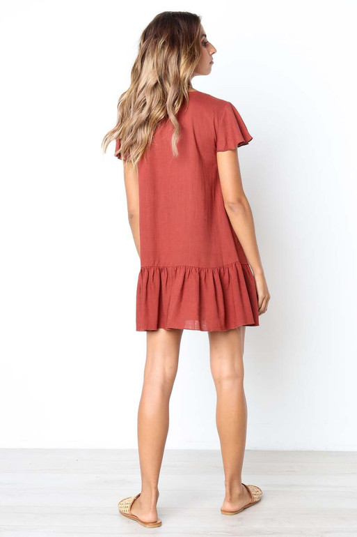 Betsy Dress - Rust