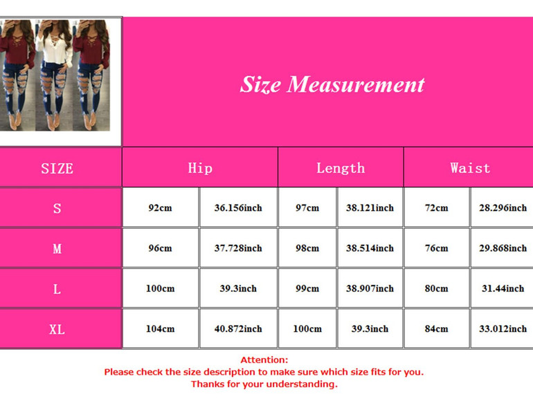 New 2018 Skinny Jeans Women Denim Pants Holes Destroyed Knee Pencil Pants Casual Trousers Jeans Stretch Ripped Jeans