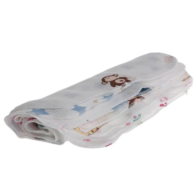 2017 Baby Infant Towel 28*28cm Muslin Towel Handkerchiefs Two Layers Wipe Towel 10pcs APR12_30