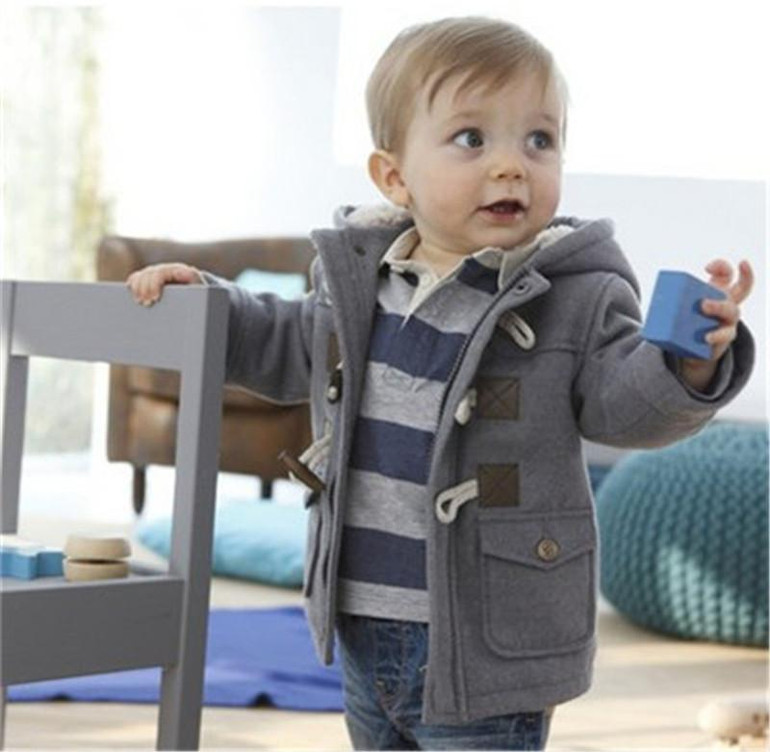 2017 Baby Boys Jacket For Girls Winter Clothes Autumn New Outerwear Boys Coat Children Clothing Hooded Kids Duffle Coat For Boys