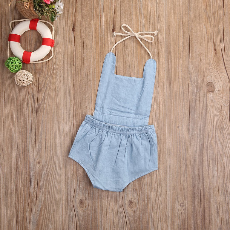 2017 Cute Newborn Baby Romper Summer Sleeveless Tassel Jean Clothes Toddler Kids Jumpsuit Backless Halter Outfits Sunsuit 2017 Cute Newborn Baby Romper Summer Sleeveless Tassel Jean Clothes Toddler Kids Jumpsuit Backless Halter Outfits Sunsuit