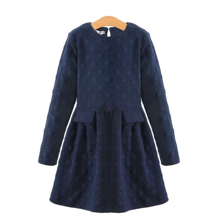 AuroraBaby Big Girls Dresses Thicken Warm Cotton Autumn Winter Children's Clothes Kids Dresses Elegant Style New Arrival