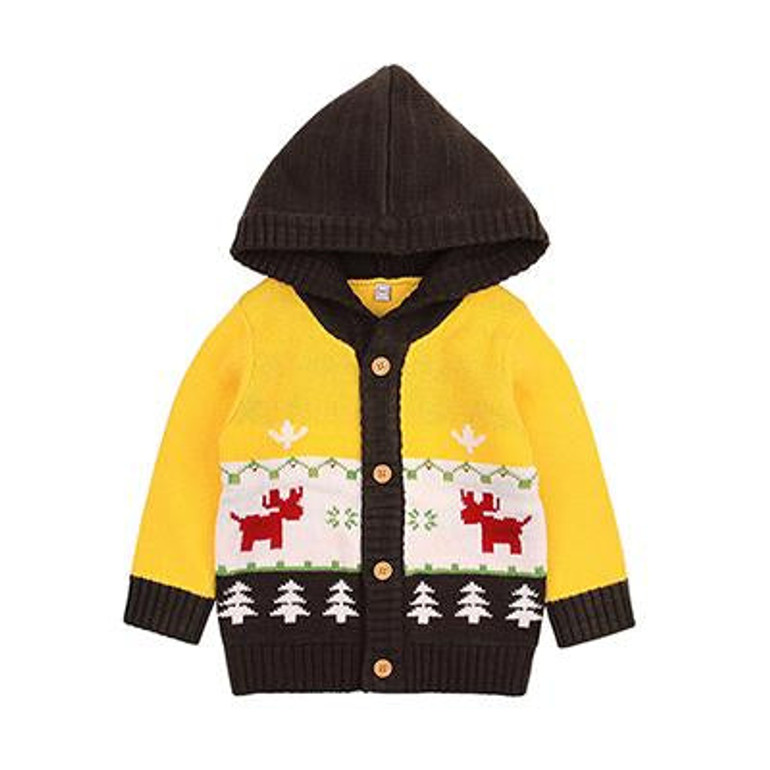 2018 Winter Baby Coat Knitted Hooded Cute Infant Jackets Autumn Children Warm Outerwear Kids Clothes Boys Girls Clothing Brand