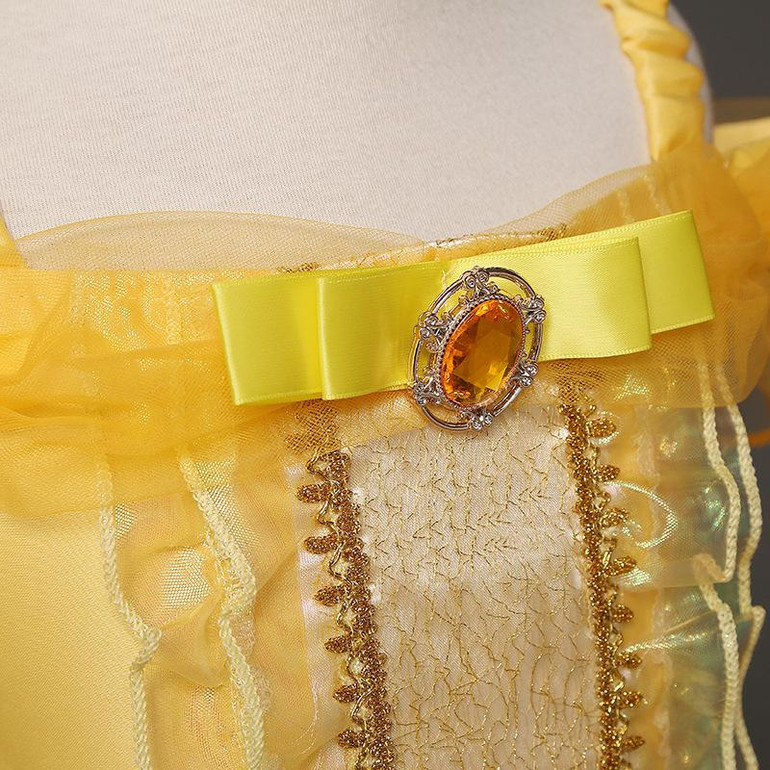 Girls Cartoon Fancy Dress Kids Yellow Shoulder Princess Party Dress Beauty and the Beast Belle Cosplay Kid Long Halloween Dress Girls Cartoon Fancy Dress Kids Yellow Shoulder Princess Party Dress Beauty and the Beast Belle Cosplay Kid Long Halloween Dress