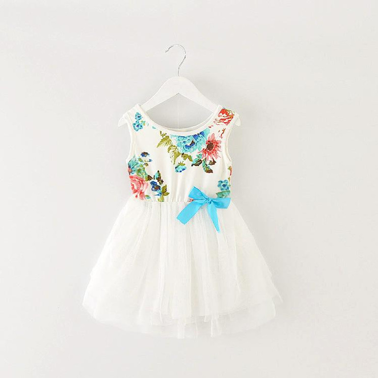 Girl Dress Summer New Floral Baby Girl Dress Princess TuTu Dress 8 Colors Infant Dresses Kids Clothing With Bow
