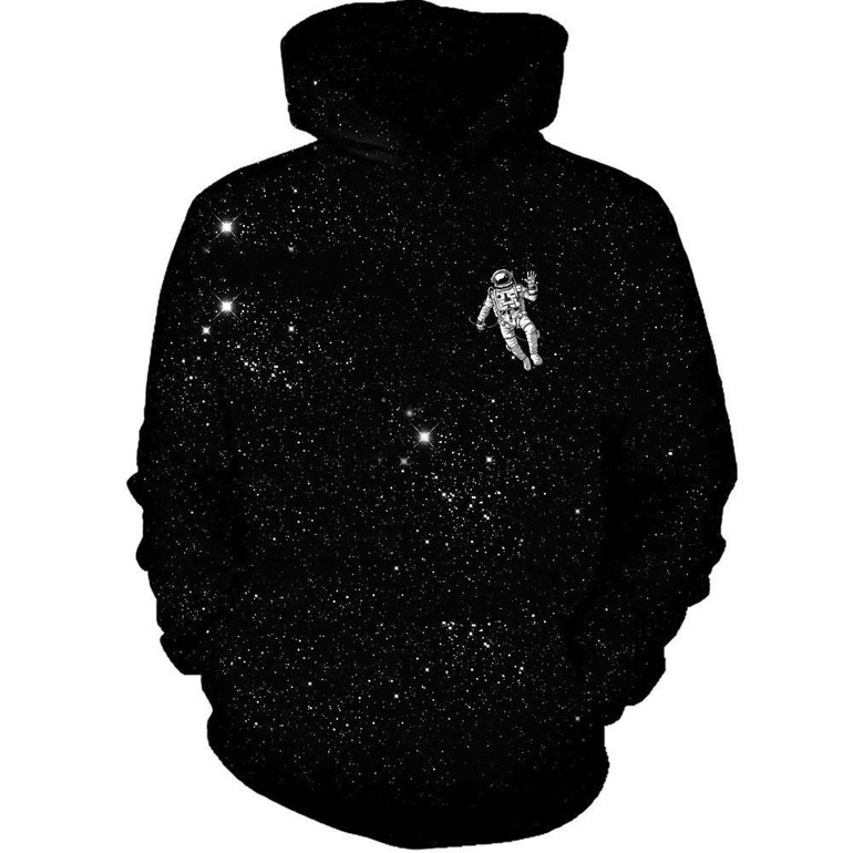 Astronaut Space Galaxy Hoodies Men 2017 Pullovers Hoodie Sweatshirt Casual Long Sleeve Black Hooded Jacket Dropship